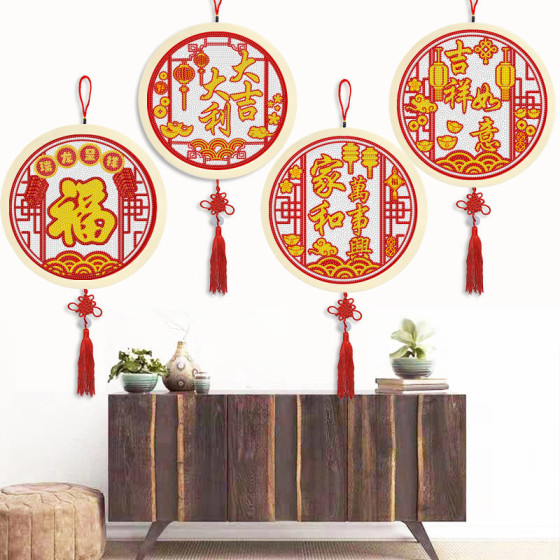 新鑽石繪畫春季節系列Dot Diamond Painting with Frame DIY創意手工製作的教育拼圖鑽石繪畫批發