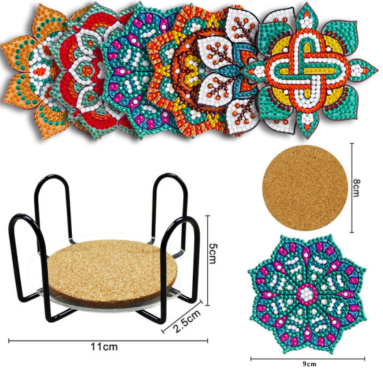 新鑽石塗漆的過山車手工DIY套件丙烯酸點鑽絕緣墊軟木塞底部防滑過山車批發