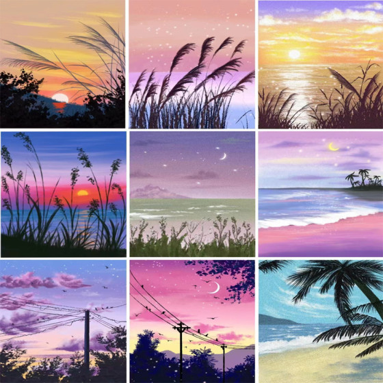 ID:418 - 5D鑽石繪畫製造商全鑽石繪畫臥室圓形鑽石動畫風景跨境熱風格新圓點棒鑽石手工DIY